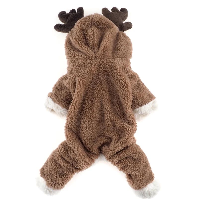 

Рождественская одежда для собак Комбинезон Теплая одежда для питомцев Комбинезоны Чихуахуа Йоркширский терьер Одежда Костюм для щенка Пудель Шнауцер Пальто для собаки Рождество S темно-коричневого