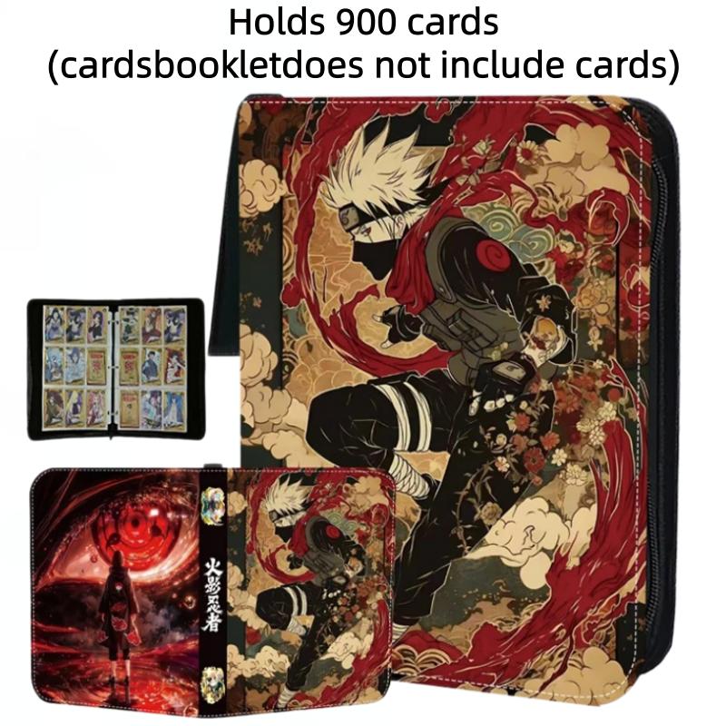 400/900pcs NARUTO Card Binder Book Folder 4/9 Card Slots Game Card Collections Double Pocket Zipper Collector Album Holder