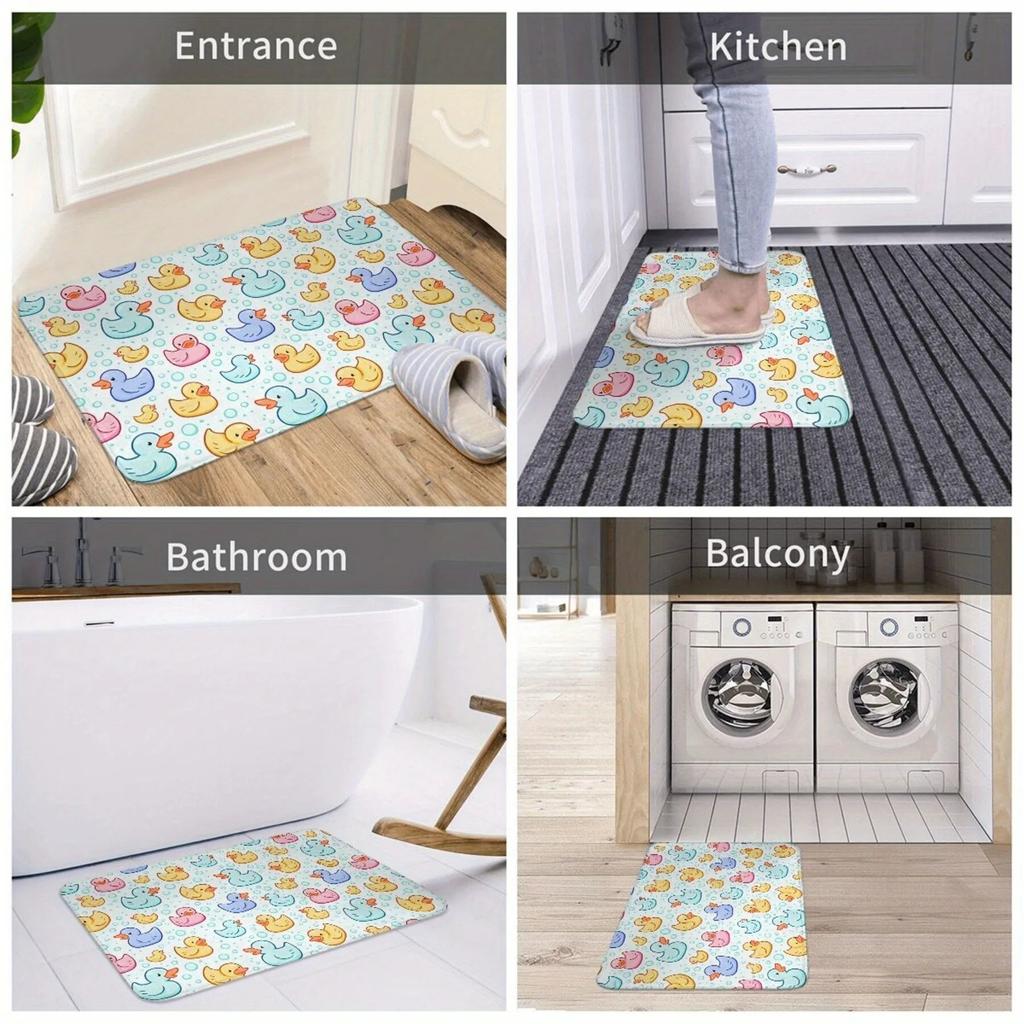 1PC Cute Cats Pattern Door Mats Kitchen Rugs Non-Slip Pop Design Living Room Rugs Bath Mat Carpet for Home Sink Laundry Decor