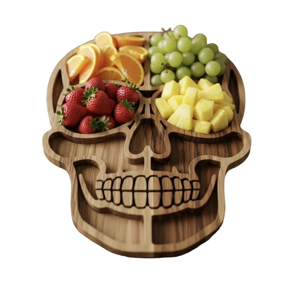 Halloween-Themed Wooden Charcuterie Board Spooky Meat Cheese Party Platter for Gourmet Food Serving