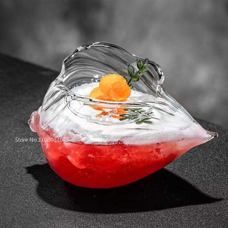 Ins Wind Conch Cocktail Glass Wine Bar Restaurant Creative Collins Glass Manufacturers High Borosilicate Glass Wholesale