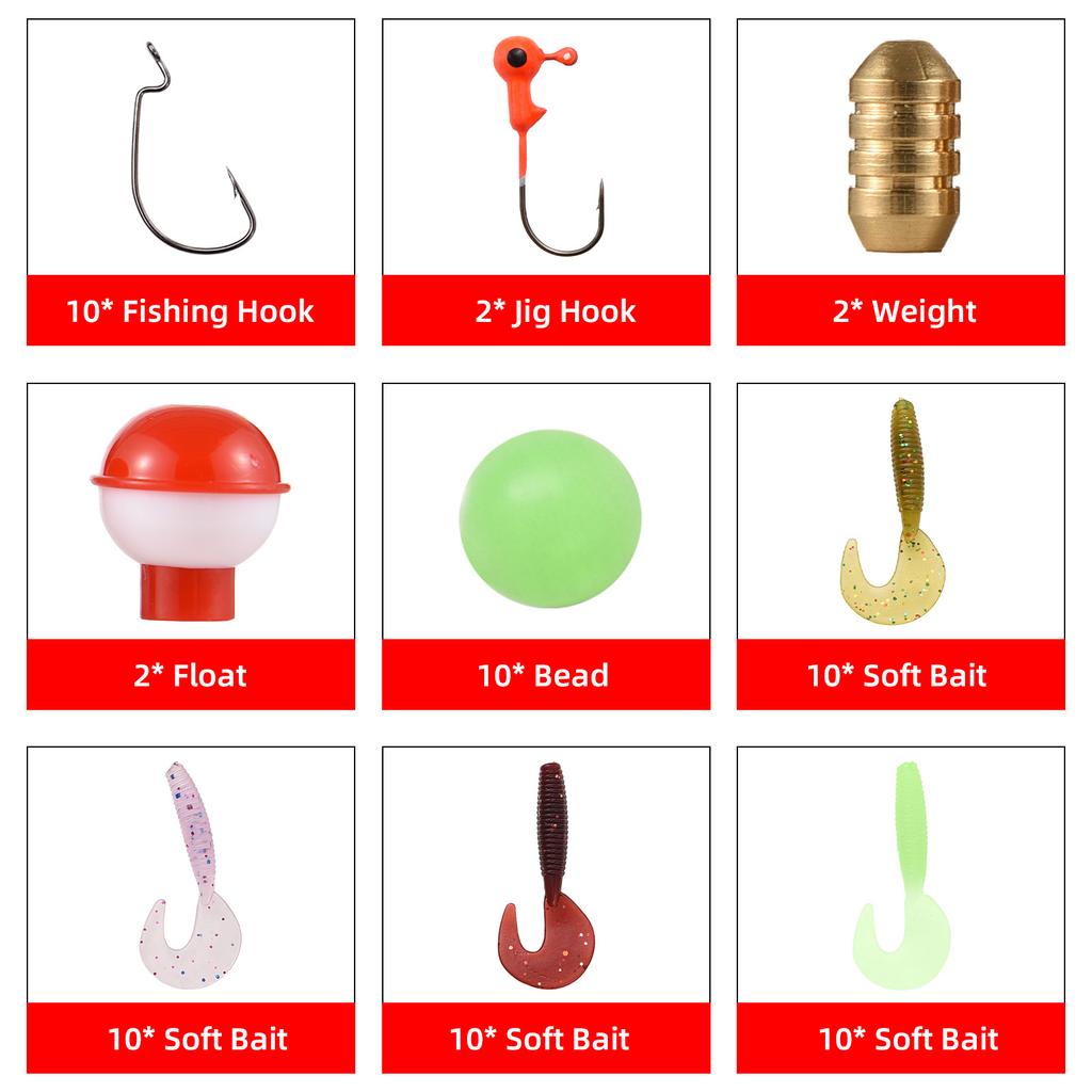Portable Lightweight Kids Fishing Pole Telescopic Fishing Rod and Reel Combo Kit with Fishing Lures Fishing Lines Fishing Hooks