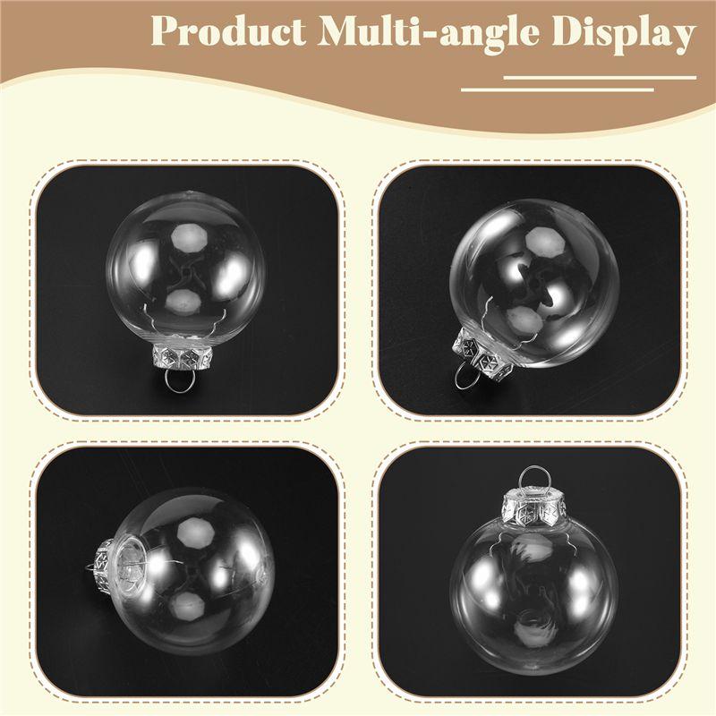 M-Modern-15 PCS Round Clear Christmas Balls Fillable DIY Christmas Tree Balls Made Of Plastic Christmas Balls Tree Decorations