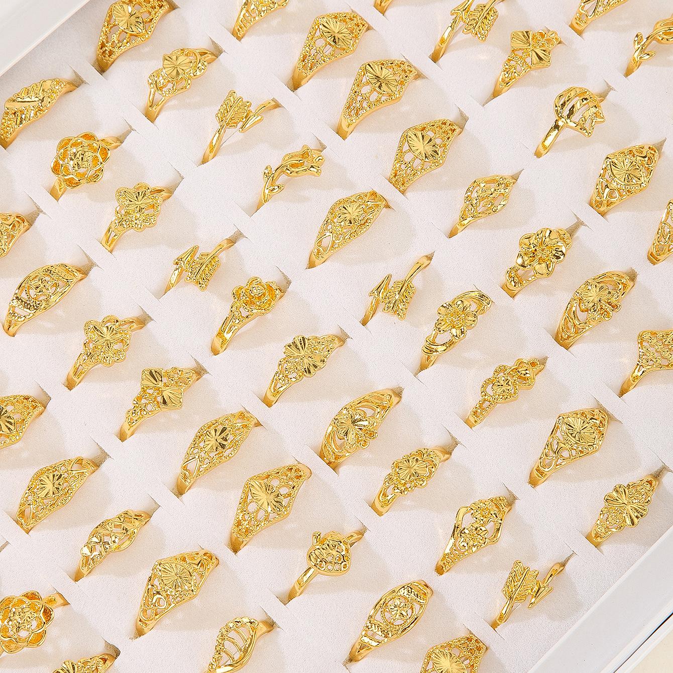 10Pcs Ladies  Hollowed-Out Three-Dimensional Ring Jewelry - Various Styles Alloy Ring - Party Gift