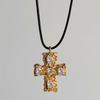 Diamond Studded Neckchain Fashionable Crucifix Pendant Necklaces Adjustable Collarbone Chain Cross Jewelry Ornament