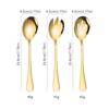 3Pcs Golden Cutlery Set Stainless Steel Fork Spoon Tableware Flatware Set Festival Kitchen Dinnerware Gift