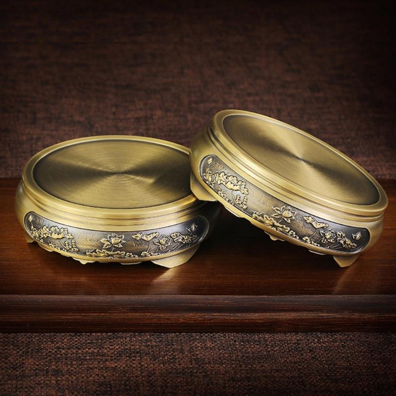 Solid Brass Round Base, Handmade Vintages Inspireds Incenses Burners for Home Ambiances