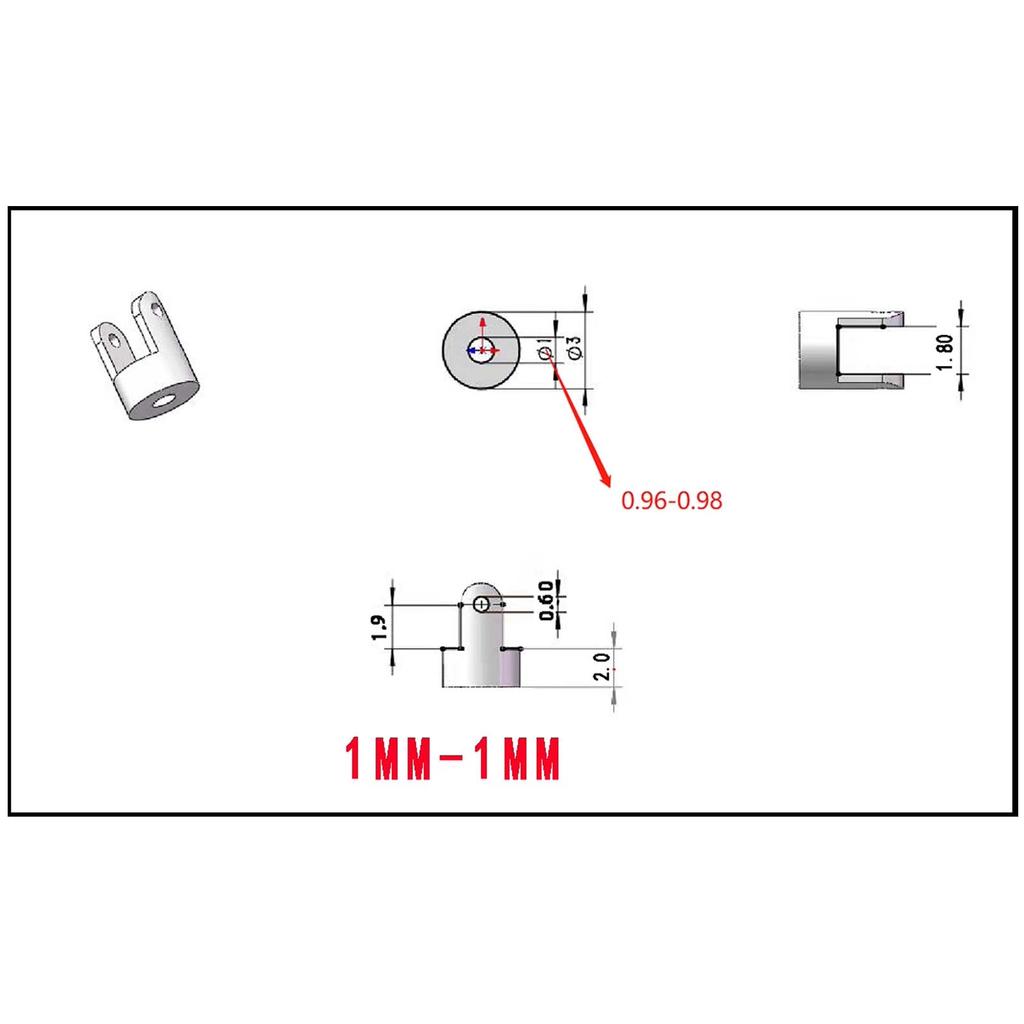 1mm/2mm Precision Universal Joint Micro Coupling Connector Brass Connecting Rod Model Static Modification