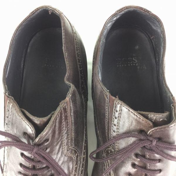 HUGO BOSS Wingtip Leather Business Shoes Brown size 8 26.5(USED)