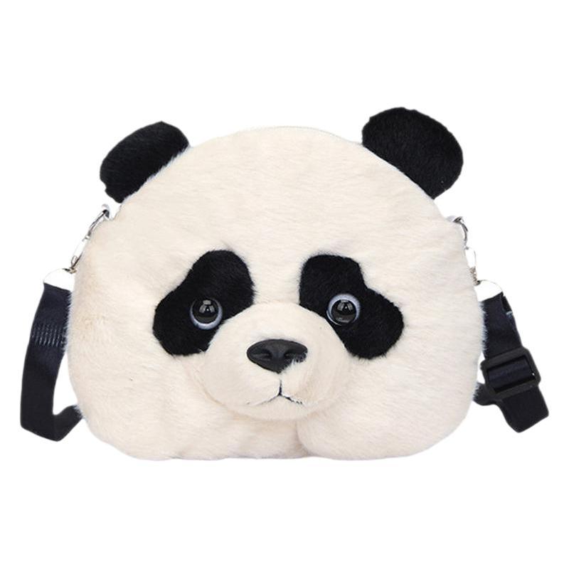Simulated Panda Plush Cartoon Backpack Children's Schoolbag Cute Crossbody Shoulder Bag Girl Hand Gift Doll Machine
