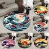 Retro Japanese Kanagawa Waves Print Round Carpet for Living Room Rugs Anti-Slip Foll Mat for Bedroom Sofa Table Home Area Rug