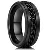 Fashion Punk Style Gear Rotating Anxiety Fidget Ring Titanium Steel Chain Spinner Rings For Men Rock Biker Wedding Party Jewelry