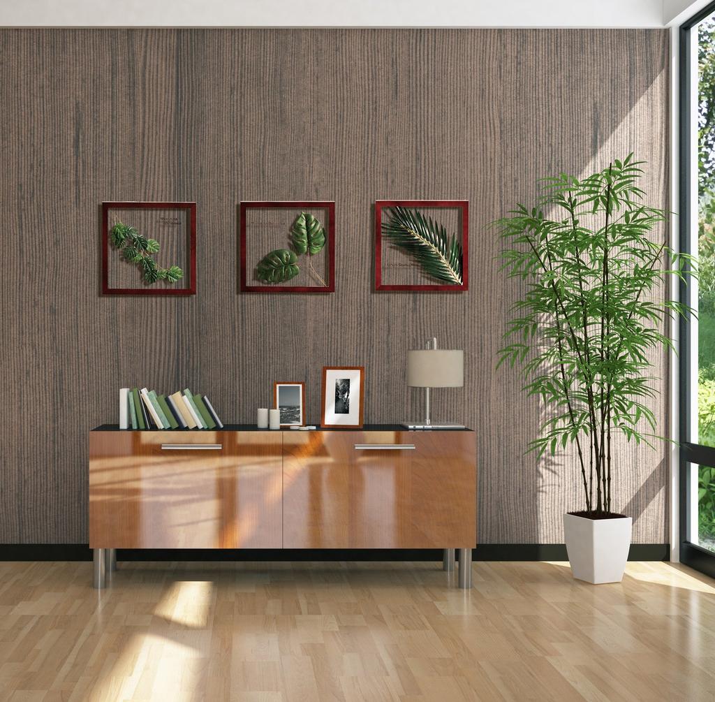 Pachira leaf panel made from Ayu straw with display instructions. Wall-mounted, framed leaf panel art panel for living rooms, entryways, and as a