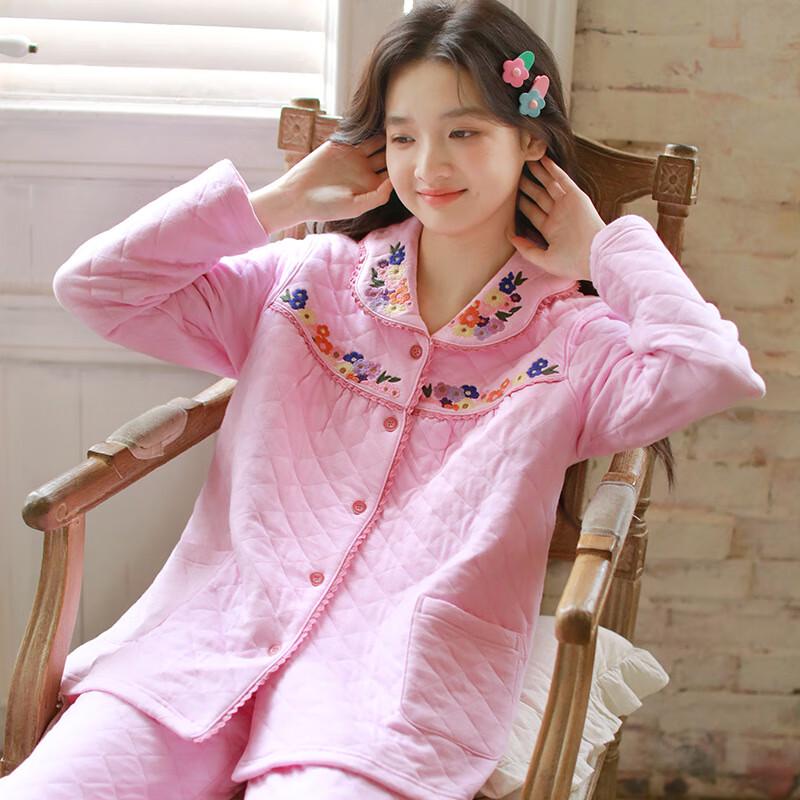 Женский хлопковый стеганый пижамный комплект