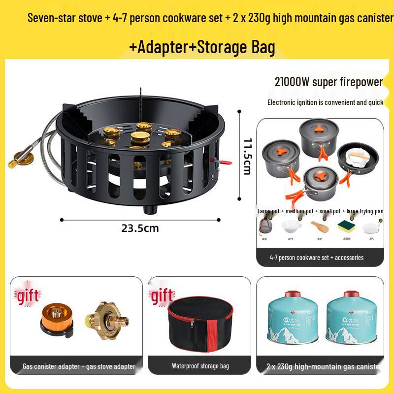 OEING Portable Cassette Camping Stove 4-7 Person