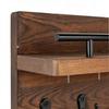 Wall Mounted Key Holder Wooden Retro Decorative Hanger with Floating Shelf Hook for Coat Mail Entryway Home Hat Backpack