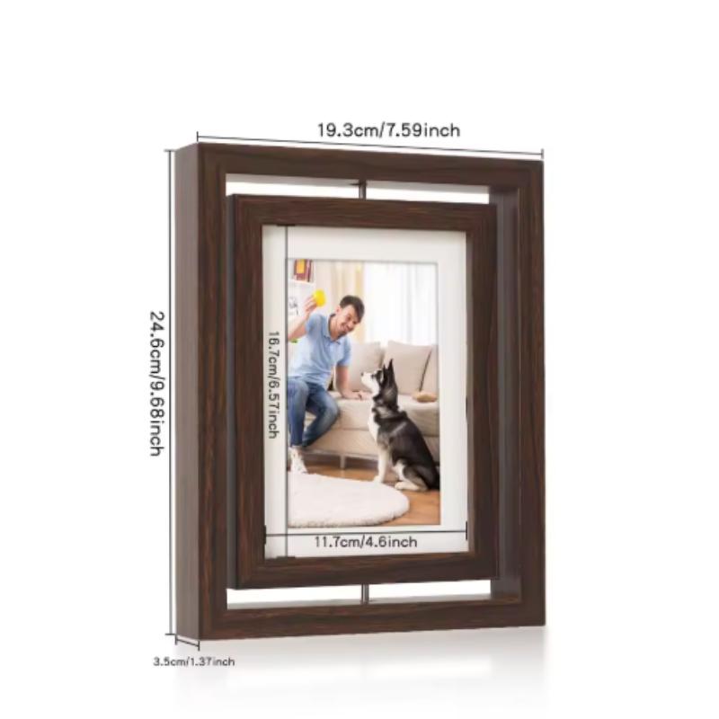 New Rotatable Double-Sided Photo Frame Decorative Desktop Design Pet Birthday Commemorative Display Frame