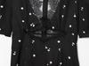 Waist-Cinching Slimming Dress: Women's European & American Style, Sexy Lace Patchwork, V-Neck Print