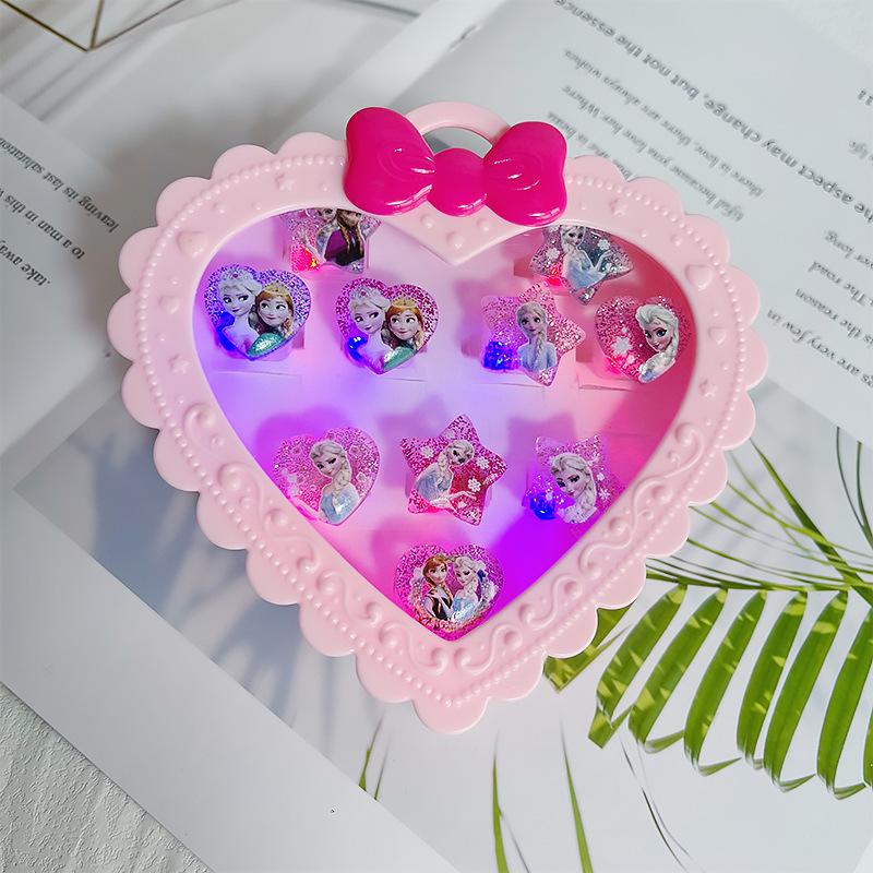 Kids' Faux Diamond Crystal Cartoon Gem Ring Set - Kindergarten Gift