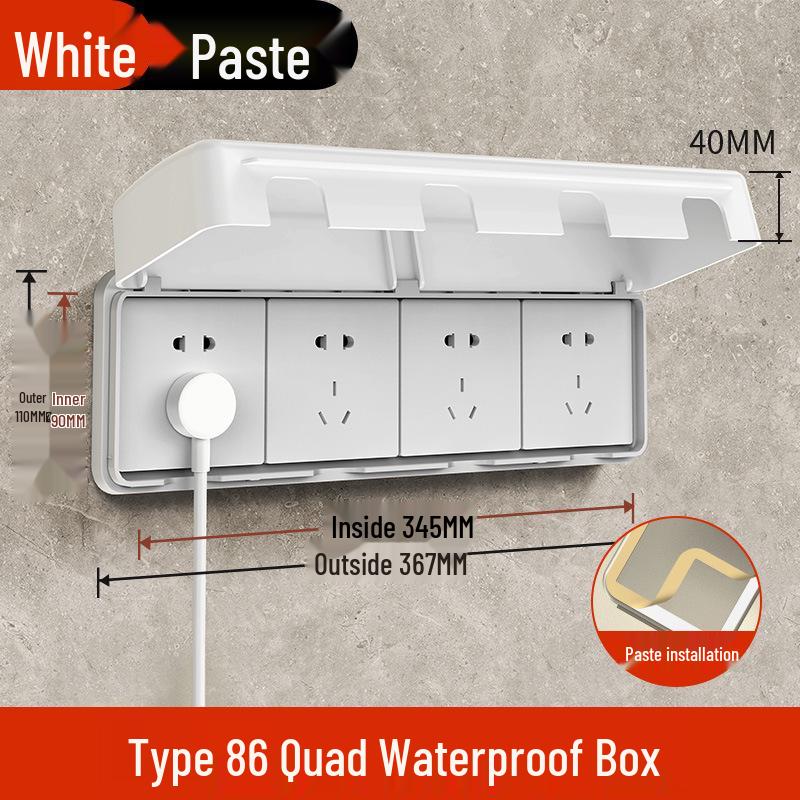 Type 86 Waterproof Bathroom Switch Socket Cover - Transparent Adhesive Splash Box for Power Protection