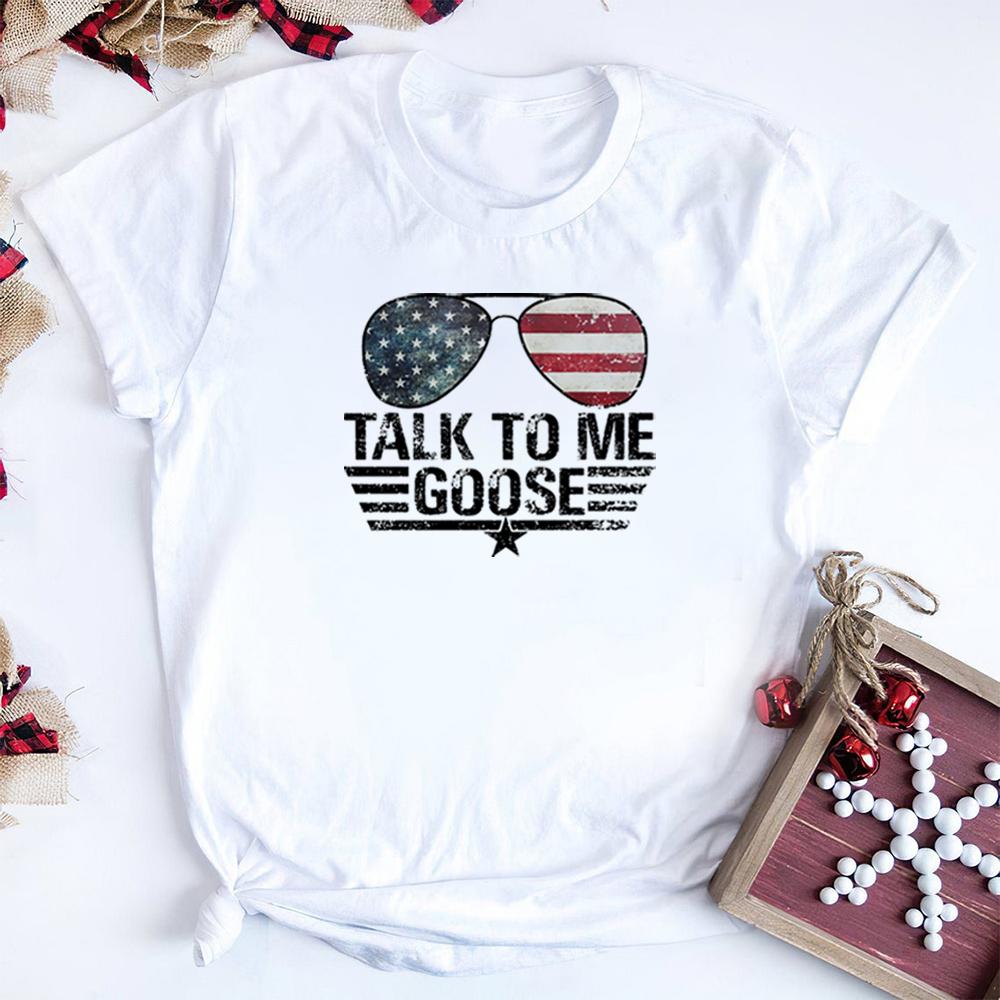 Koszulka Top Gun Porozmawiaj ze mną Gęś T-shirt Unisex Koszulki z filmu Top Gun Vintage Myśliwiec Okulary Graficzny T-shirt Letni Codzienny Top