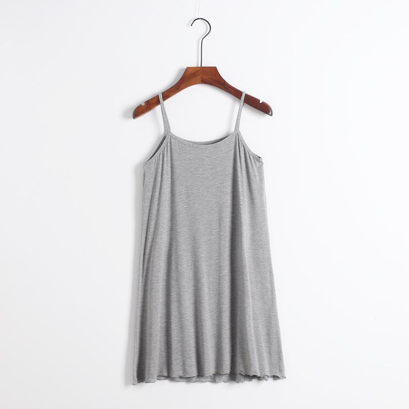 

Женское тонкое платье из модала с подтяжками: Свободная, непрозрачная нижняя юбка на весну и лето Long: 84 cm