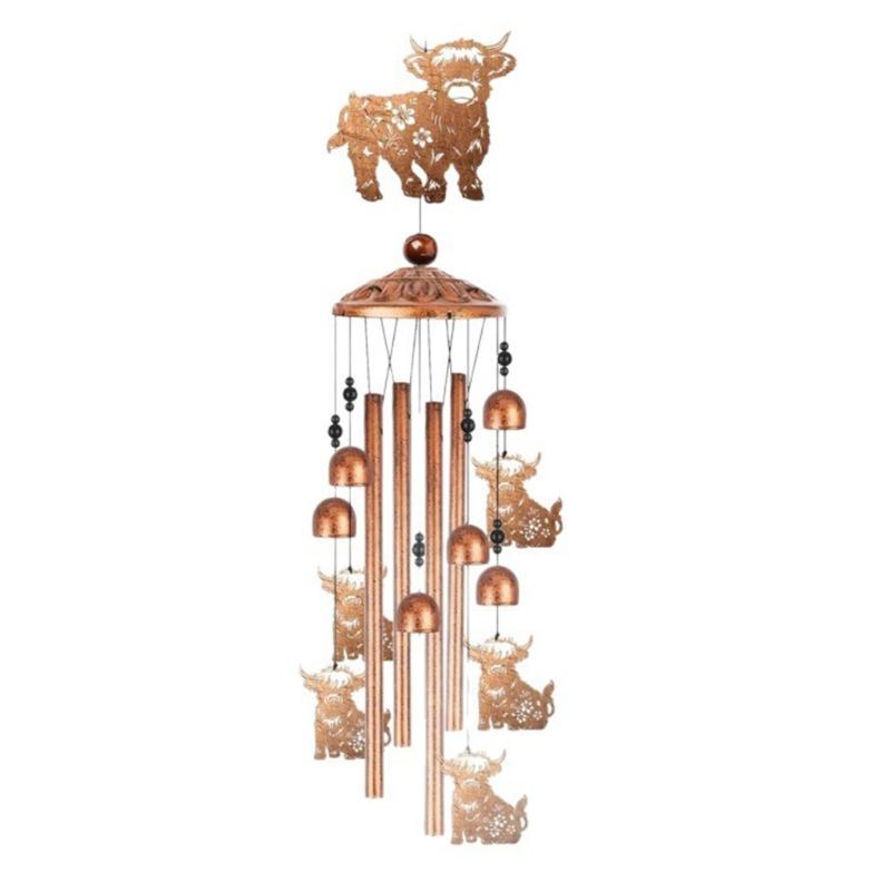 

Highlands Cow Wind Chimes for Outside,Metal Windchime Outdoor Memorial/Birthday Gift Garden Decors for Outside,Lawn 1