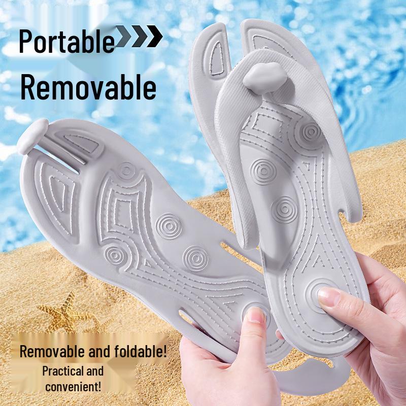 Přenosné protiskluzové skládací cestovní žabky na pláž, do hotelu a do sprchy