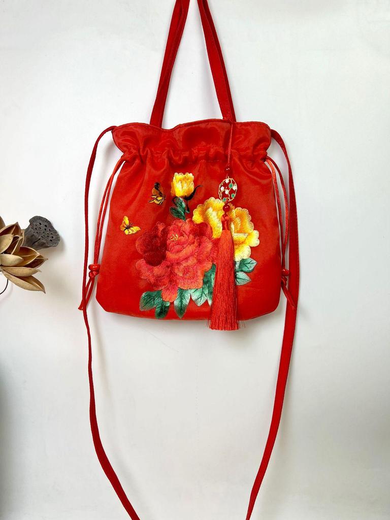 Han Element Su Embroidery Bag: National Style Hanfu Crossbody Handbag - Artistic, Versatile Casual Wear.