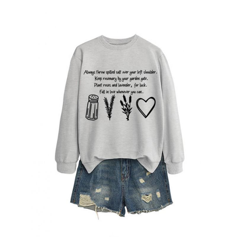 Womens Oversized Cotton Blend Hoodie Sweatshirt With Graphic Print Winter Casual Wear
