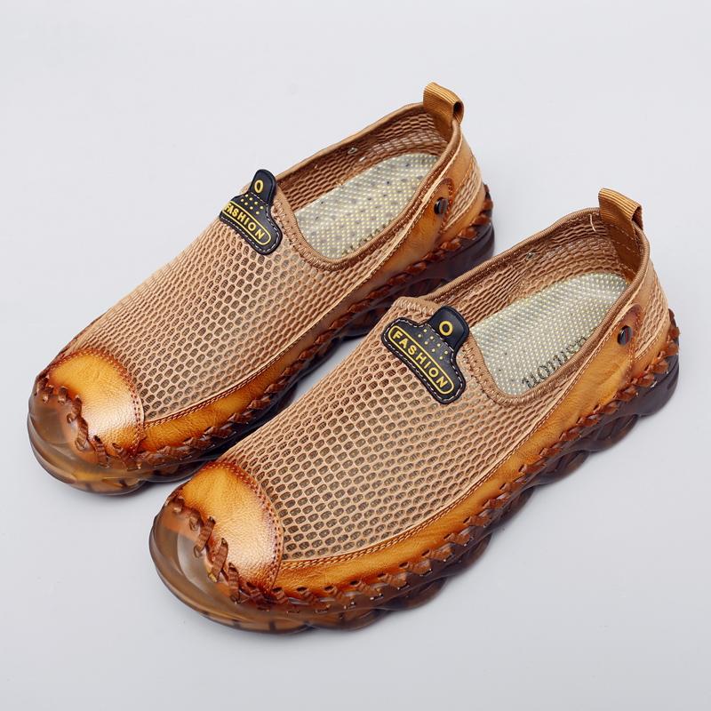 Men Mesh Sneakers Breathable Lightweight Upper Cushioned Non Slip Sole For Walking Travel Daily Summer Sport Comfortable Wear