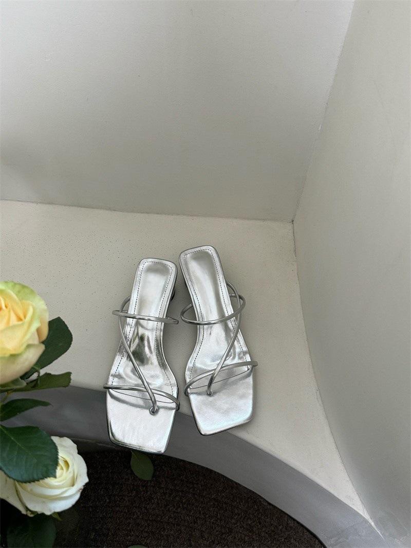 

Premium temperament toe cool slippers fairy shoes outer wear 2025 summer new medium and high heel sandals 39