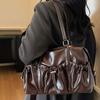 Retro Bag Large Capacity Women's Handbag 2025 New Simple Pleated Tote Bag Foreign Style Shoulder Armpit Bag