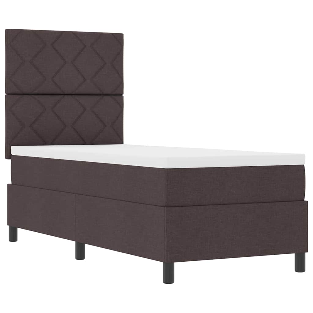 Boxspring bed with headboard Dark Brown 80 x 200 cm Fabric
