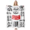 Soft Fleece Blanket With Customizable Gift Text Print Sofa Nap Or Air Conditioning Use