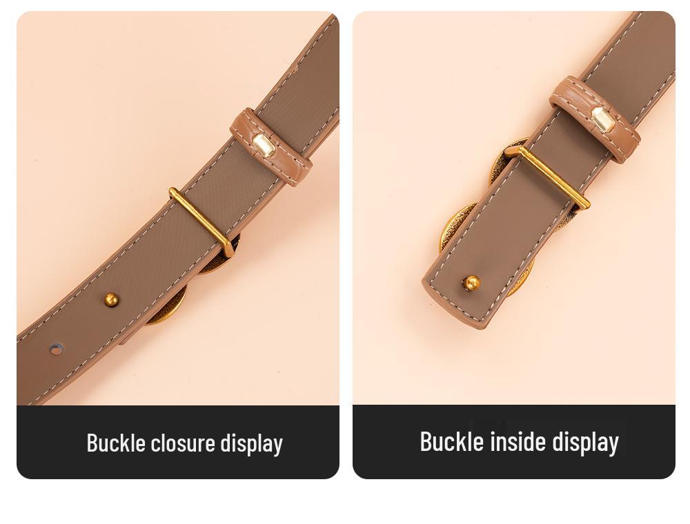 2026 Women's Smooth Buckle Leather Belt: Two-Layer Cowhide, Casual Versatile High-End Waist Cincher