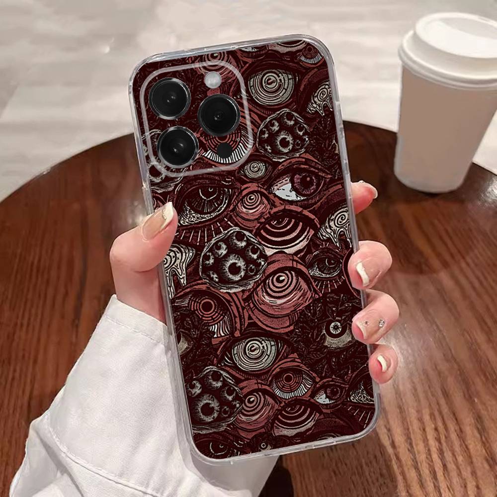 Scary Red Evil Demon Eyes Phone Case For iPhone 17,16,15,14,13,12,11 Plus,Pro,Max,XR,XS,Plus,E,SE4,Mini Transparent Cover