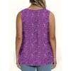 Summer Small Floral Print Round Neck Knit Sleeveless Vest Top Women