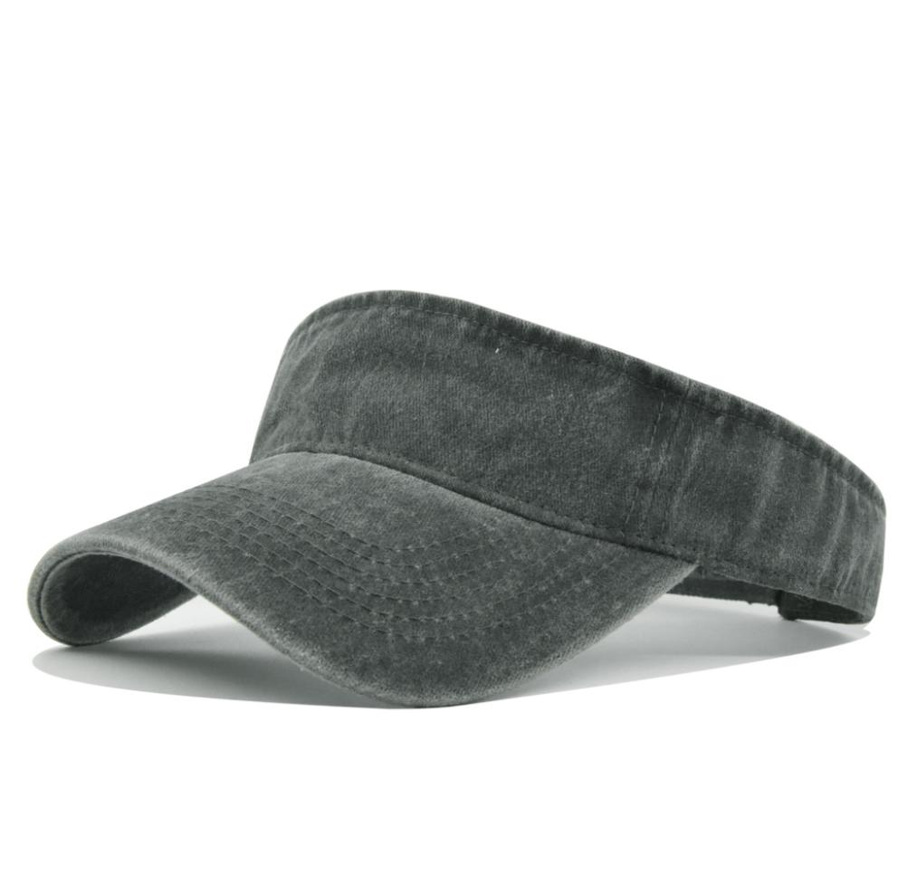 New Trendy Summer Empty Top Cap Men Women Washed Baseball Cap Solid Color Sunshade Hat Golf Sun Visor Cap