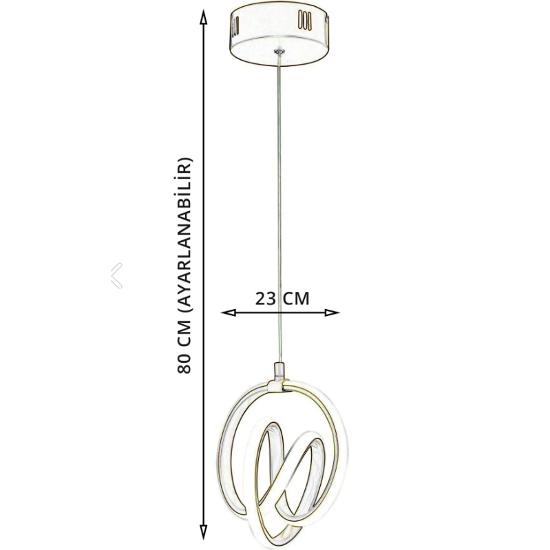 Venita Black Modern Pendant Lamp Led Chandelier White Light Living Room Kitchen Room Hall Led Chandelier