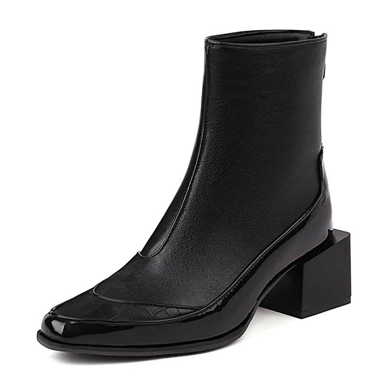 

Stylish Women s Square Toe Denim Ankle Boots High Block Wooden Heels Winter Autumn Big Size Ladies Blue Jeans Zipper Short Boots 43