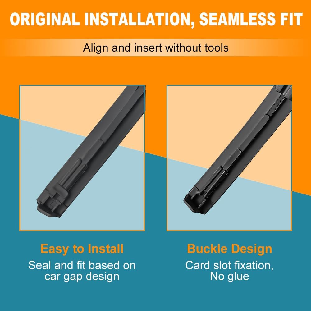 JDMON Roof Drip Molding Strips Weatherstrip Compatible with Toyota Yaris Sedan 2007-2012, Replace 7555152160 7555252140, Left and Right, 2 PCS