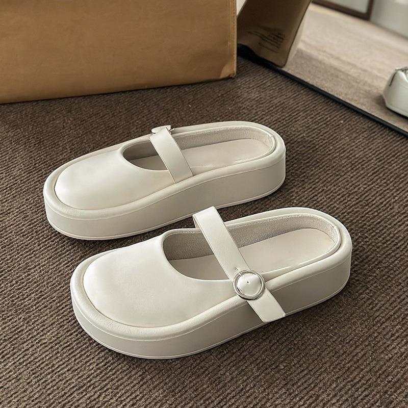 Big Head Ugly Cute Bag Head Half Slippers Women's Summer 2025 New Lazy Heelless Sandals Platform Slippers Foreign Trade