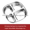 304 Stainless Steel Divided Lunch Tray with Lid