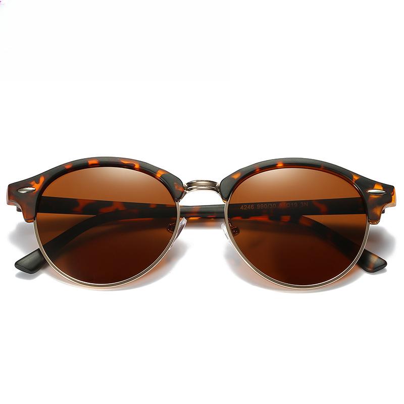 Classic Design Round Frame Men Women Black Polarized Sunglasses Outdoor Anti Glare UV400 Protection Sun Glasses EMA