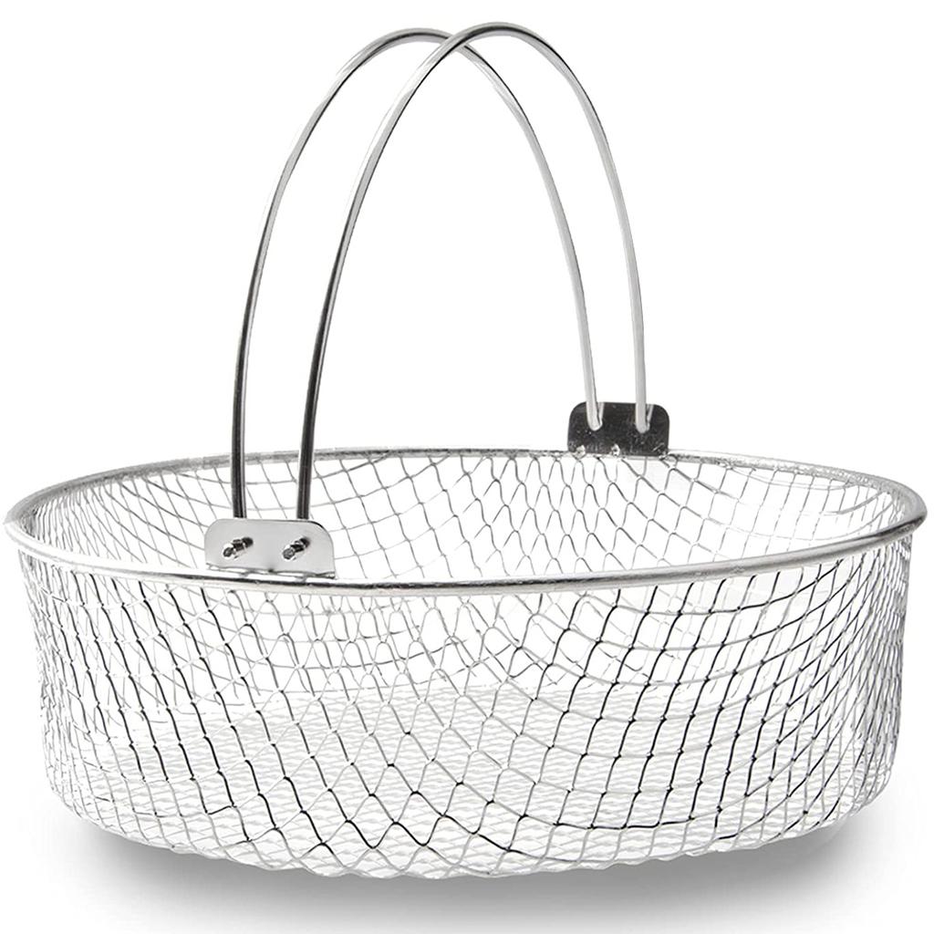 Air Fryer Steamer Basket 304 Stainless Steel Mesh Basket for Air Fryer Accessory 8 Inch Basket with Handle Kitchen Accessory