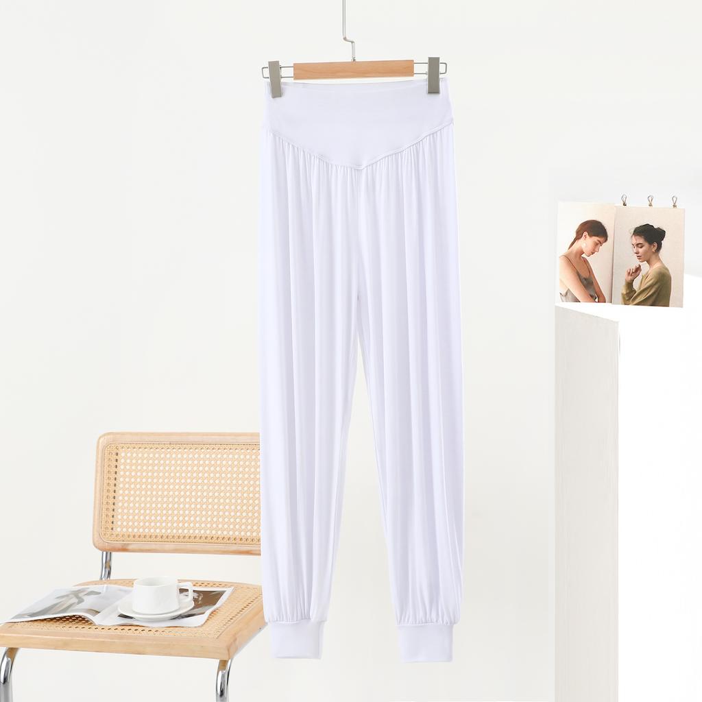 Modal Women's Harem Pants - Spring/Summer Solid Color High-Waisted Draped Loose-Fit Casual Yoga Dance Sport Pants