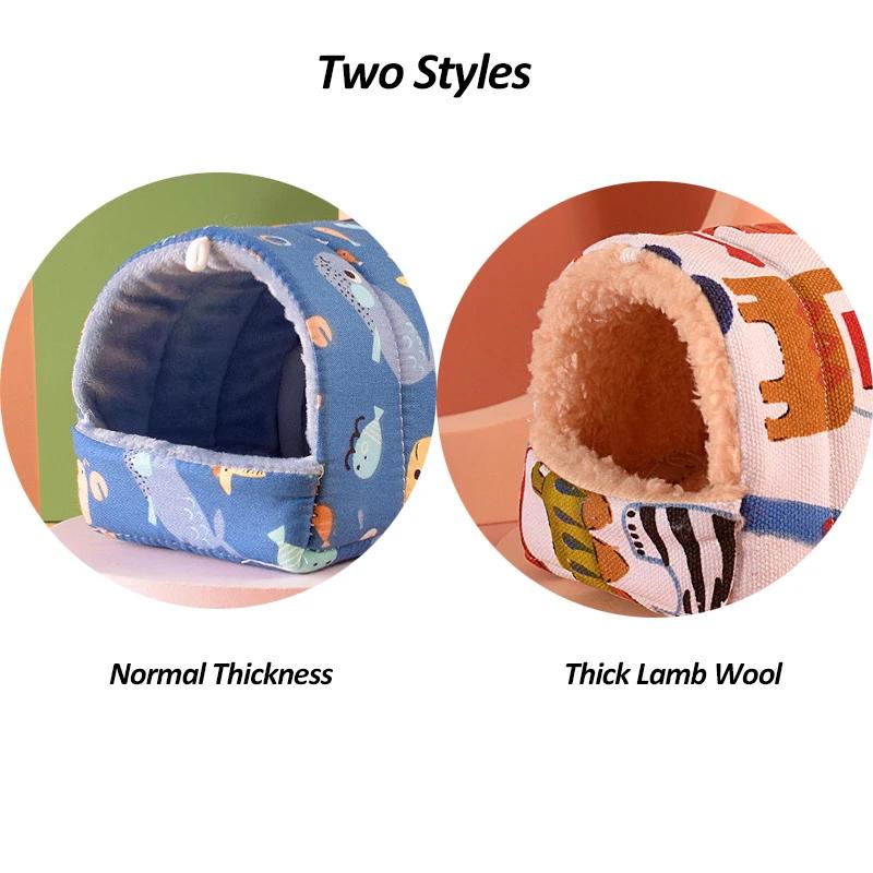 Pet Hamster Nest Plush Warm And Comfortable Winter Parrot Hammock Cave Cage Hut Tent Bird Supplies Multicolor Small Animals Home