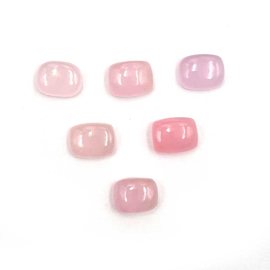 Dyed Pink Jade Cushion Cabochon Loose Gemstone Lot 33 Pcs 7*9 MM 100 CT For Jewelry Making