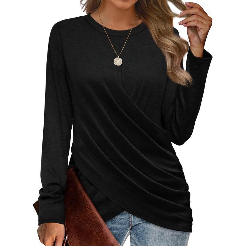 Women S Long Sleeve Casual Round Neck Loose Fit T Shirt